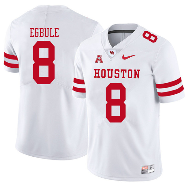 2018 Men #8 Emeke Egbule Houston Cougars College Football Jerseys Sale-White - Click Image to Close